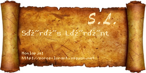 Sörös Lóránt névjegykártya